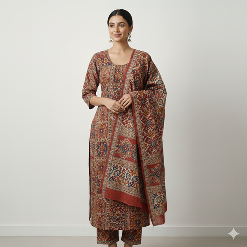 Pure Cotton Suit With Cotton Dupatta