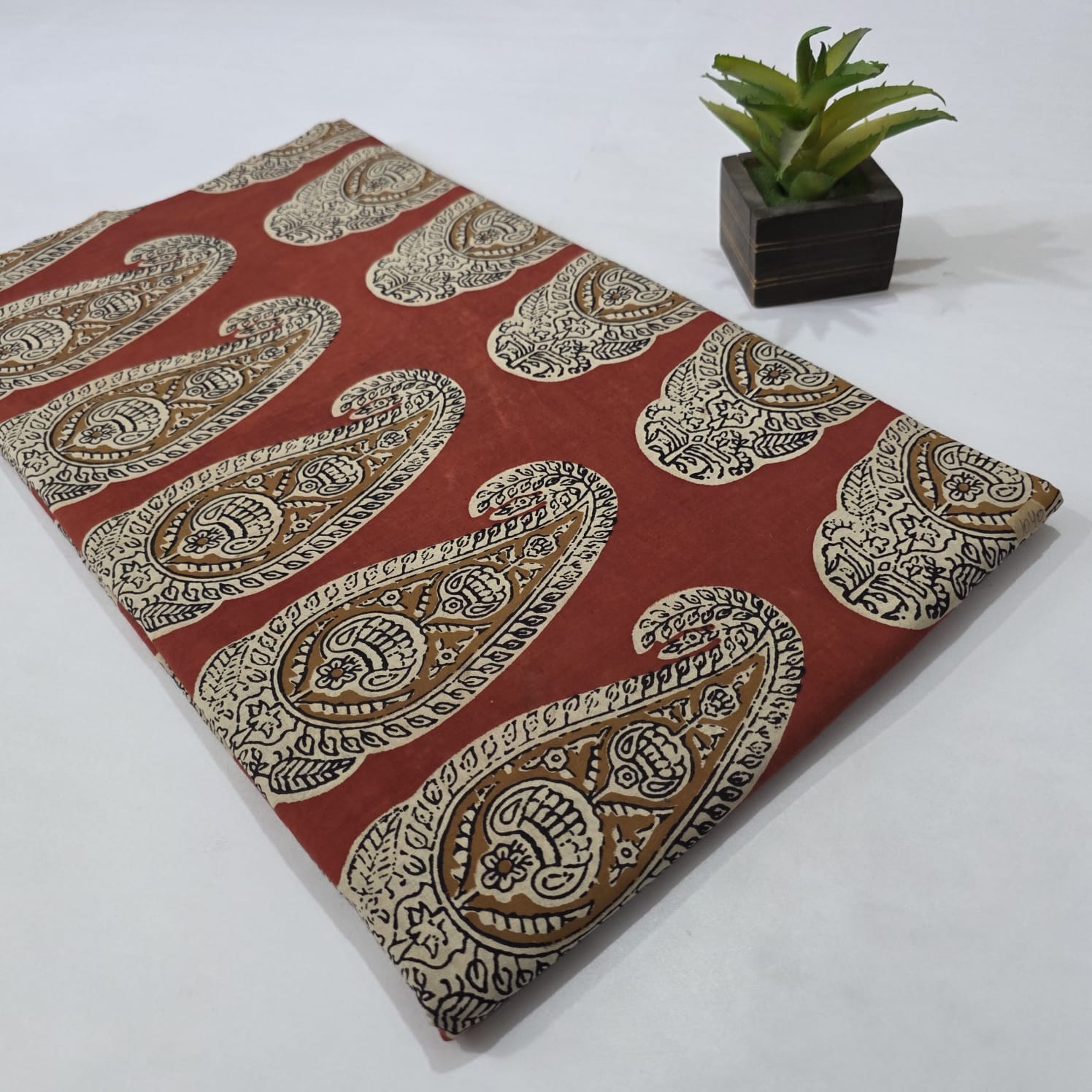 Dabu Paisley Printed Cotton Fabric for Kurti