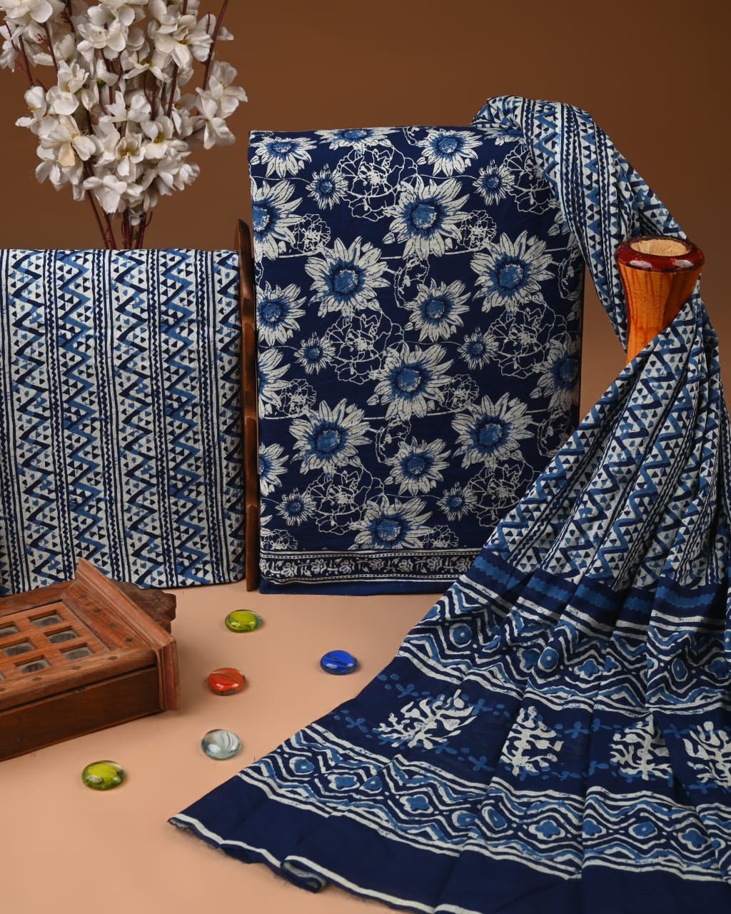 Floral Printed Pure Cotton Suit with Cotton Dupatta