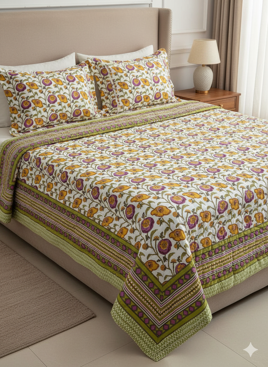 Floral Jaipuri Razai for Heavy Winter