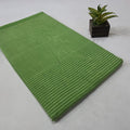 Green Stripe Block Printed Cotton Dabu Fabric