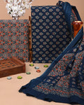 Hand Block Ajrakh Printed Suit with Dupatta