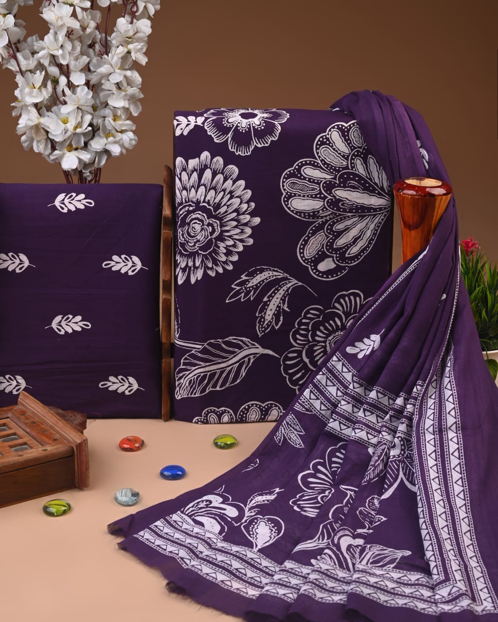 Premium Quality Block Printed Cotton Suit with Cotton Dupatta