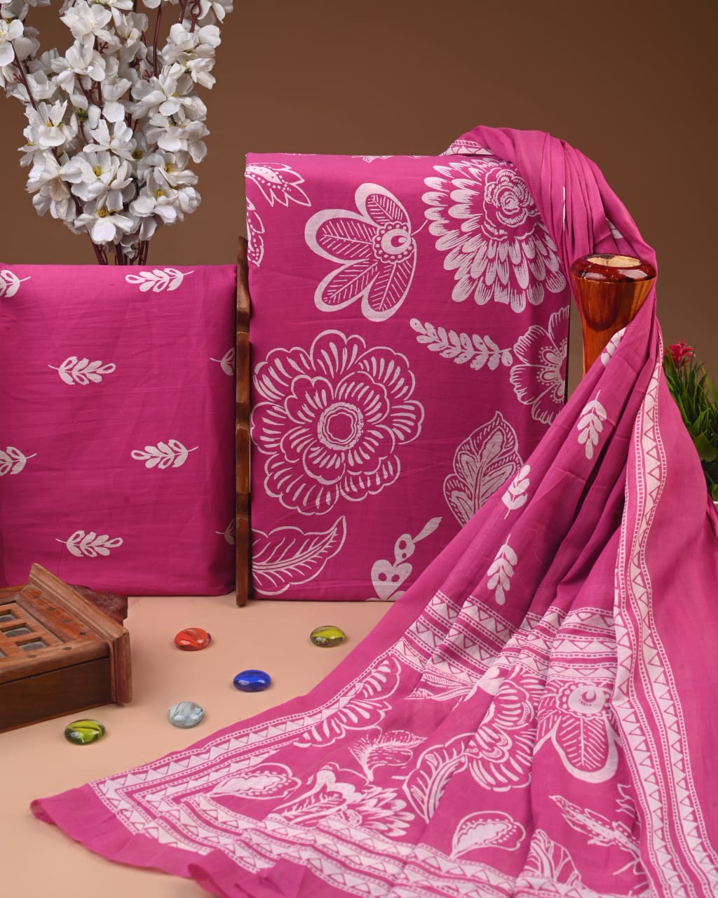 Printed Cotton Suit Design with Cotton Dupatta