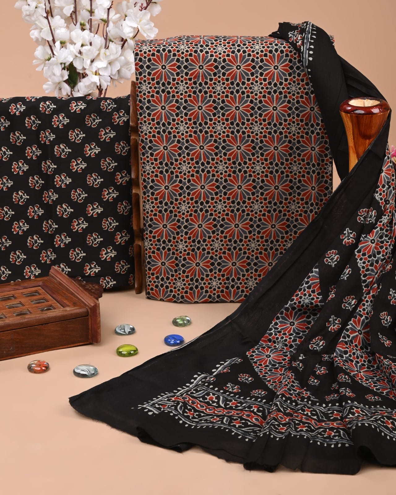 Traditional Cotton Suit with Dupatta Online