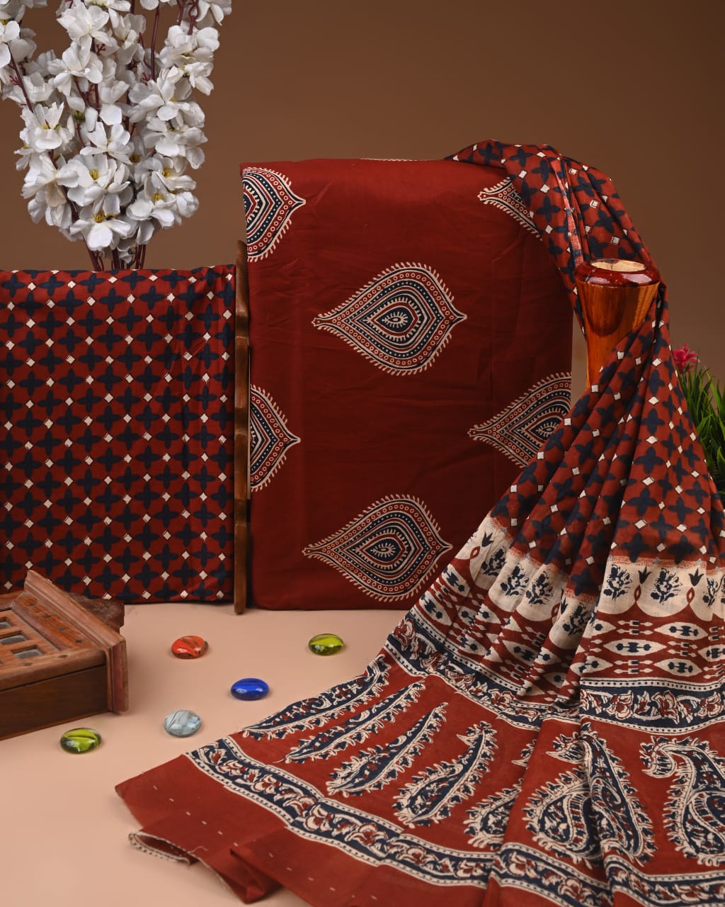 Trendy Jaipuri Cotton Suit with Pure Cotton Dupatta